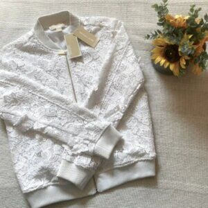 NWT MICHAEL KORS WHITE ZIP-UP JACKET | SZ‎ M
